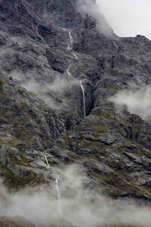 A long, tiny waterfall in the Gertrude Valley