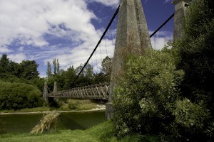 The Clifden Suspension Bridge over the Waiau River