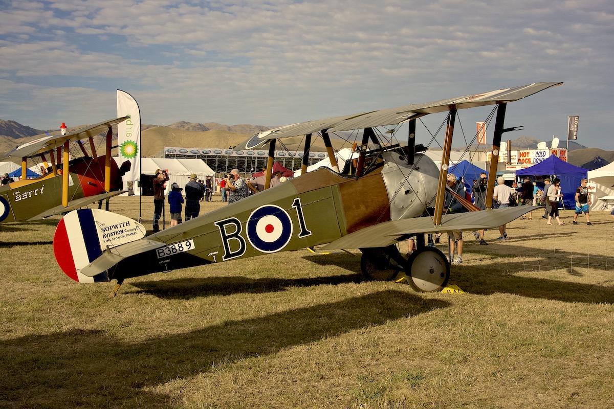 Sopwith Camel, sucessor to the Sopwith Pup and Triplane.  This one is a reproduction Camel owned by Peter Jackson