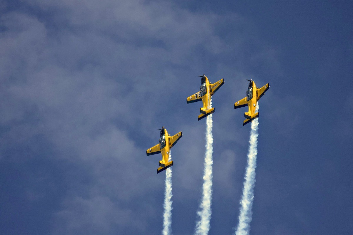 RNZAF Red Checkers team using Pacific Aerospace CT-4E Airtrainer