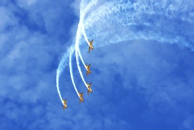 RNZAF Red Checkers team using Pacific Aerospace CT-4E Airtrainer