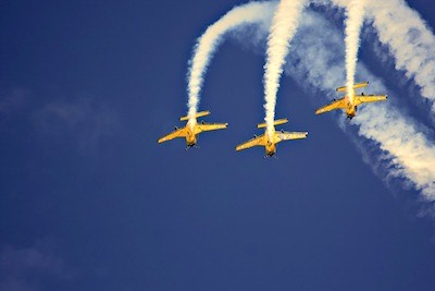 RNZAF Red Checkers team using Pacific Aerospace CT-4E Airtrainer