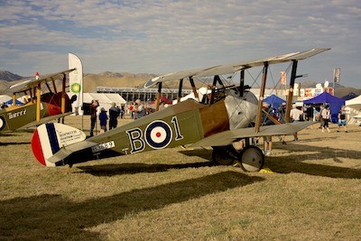 Sopwith Camel, sucessor to the Sopwith Pup and Triplane.  This one is a reproduction Camel owned by Peter Jackson