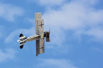 Reproduction of Fokker Biplane model D.VII. Considered the finest all-round fighter plane of WWI.