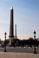 Even from the obelisk in Place de la Concorde, the Eiffel Tower is there for comparison