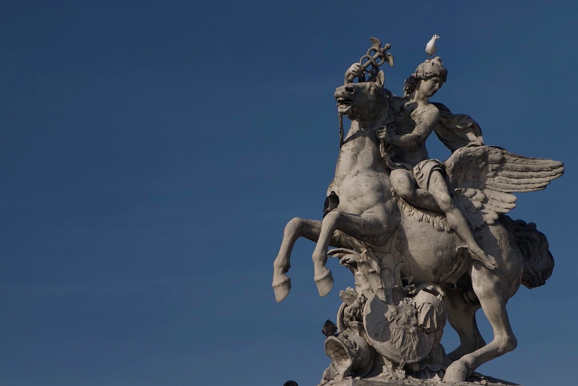 Mercury riding Pegasus