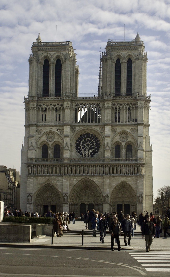 West Facade and main entrance of Notre-Dame Cathedral