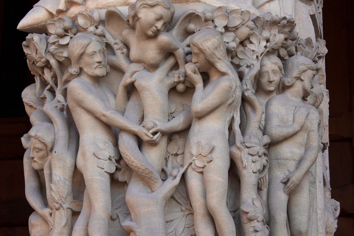 Rather shapely serpent temping Adam and Eve