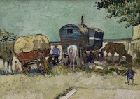 Encampment of Gypsies with Caravans by Vincent van Gogh