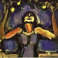 Jongleur (Fond bleu) by Georges Rouault