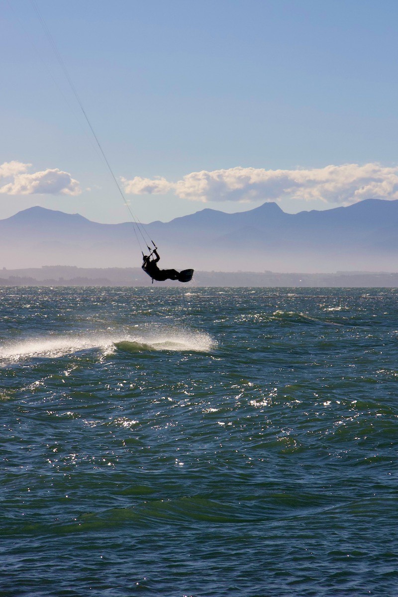 ... he strolls down the beach, powers straight out, and next thing is up in the air