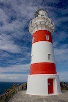 Cape Palliser Lighthouse - solid and foursquare against the elements.