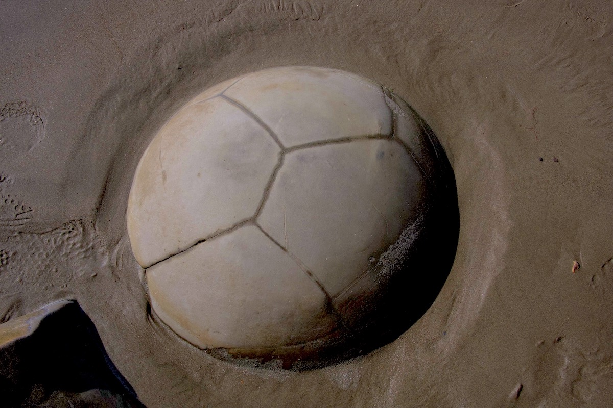 This natural soccer ball would take some effort to kick